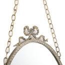 Antique Rustic Gold Oval Hanging Mirror (56cm H)