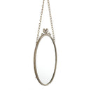 Antique Rustic Gold Oval Hanging Mirror (56cm H)