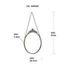 Antique Rustic Gold Oval Hanging Mirror (56cm H)