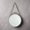 Antique Rustic Gold Round Hanging Mirror