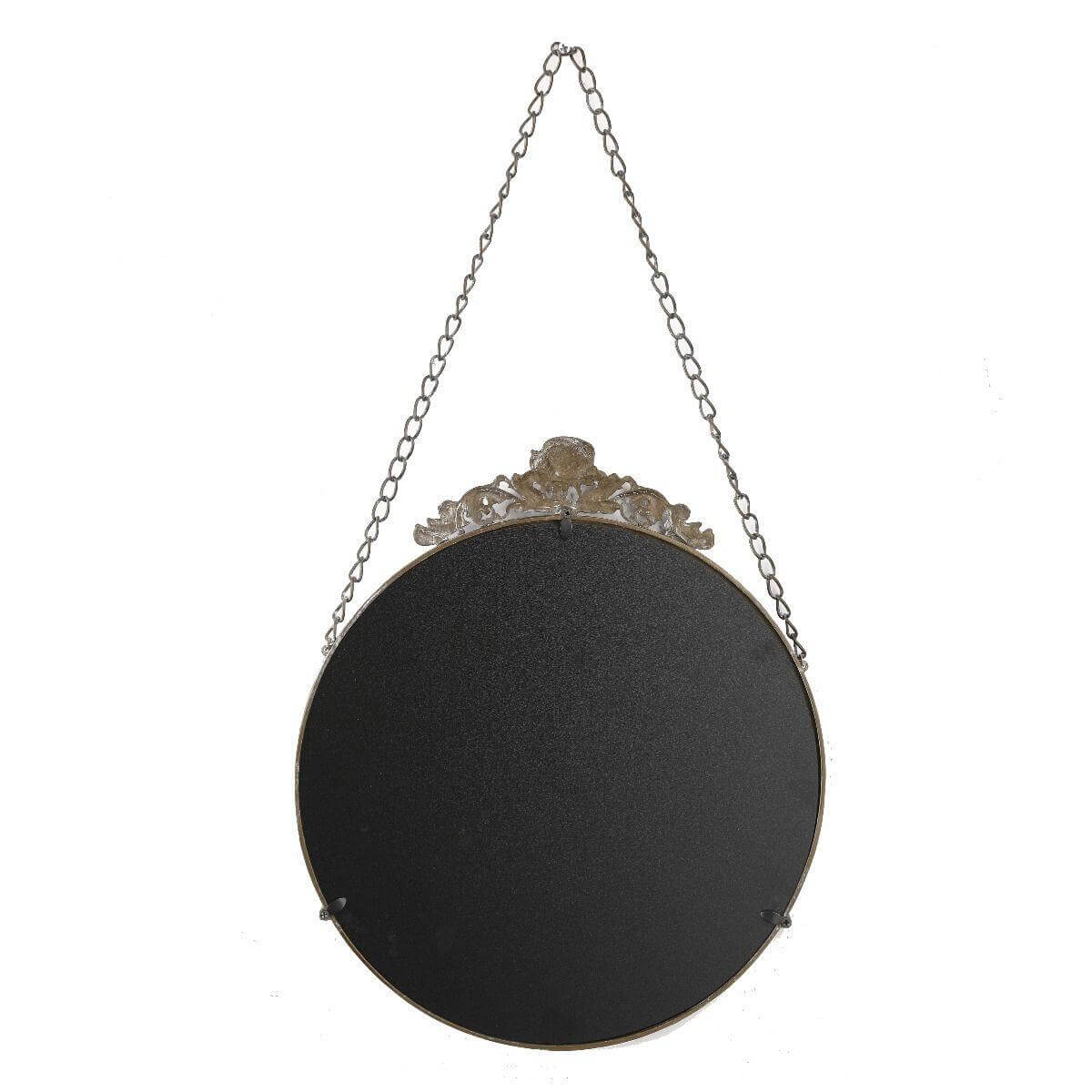 Antique Rustic Gold Round Hanging Mirror