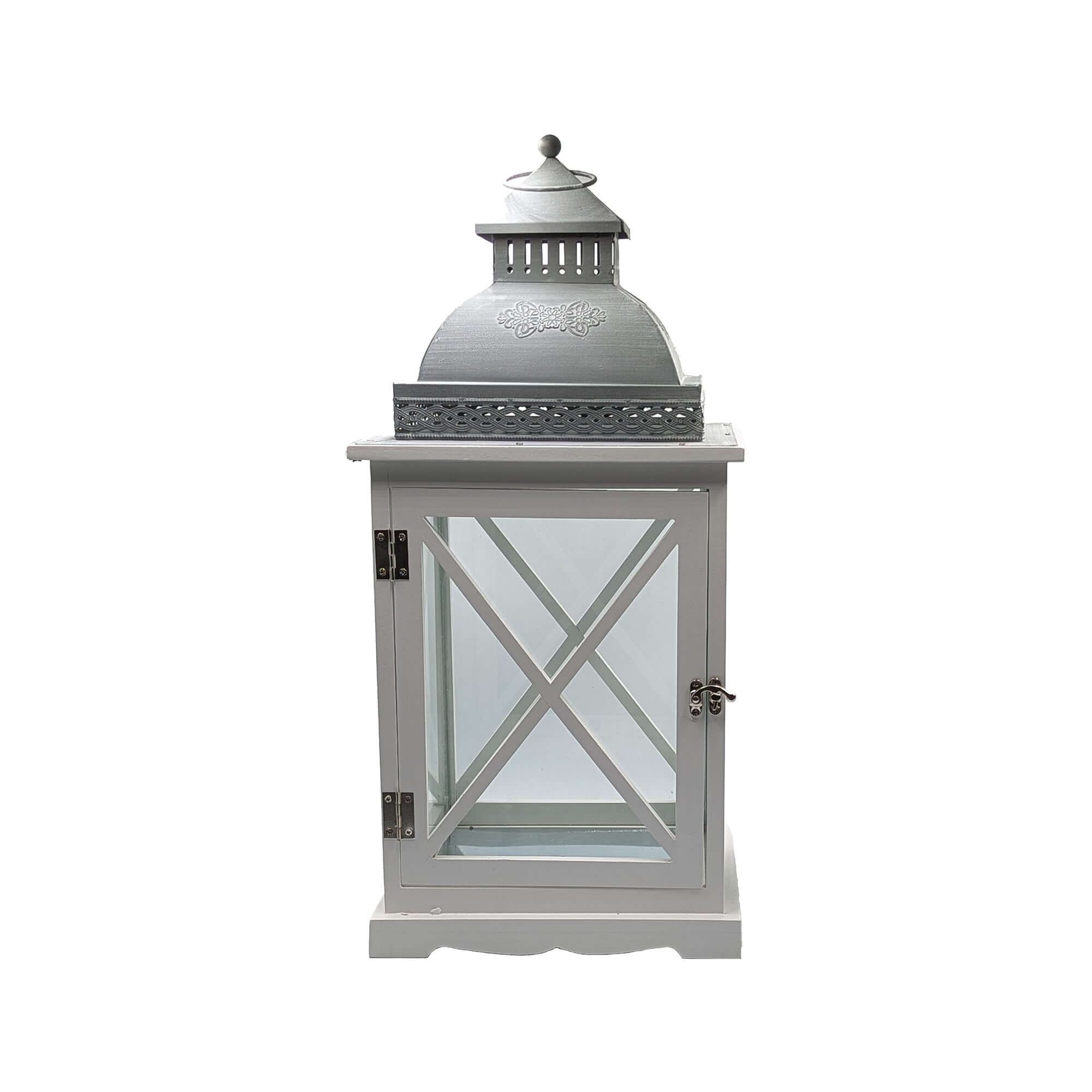 Antique White Timber Lantern Set of 2