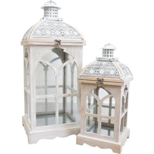 Arabesque White Champagne Lantern Set
