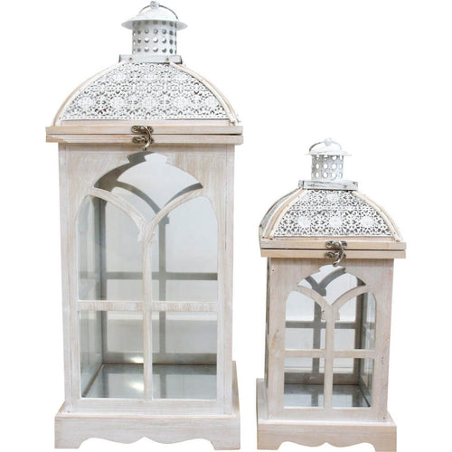 Arabesque White Champagne Lantern Set