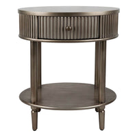 Arielle Bedside Table Art Deco Antique Gold Finish