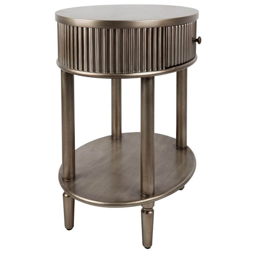 Arielle Bedside Table Art Deco Antique Gold Finish