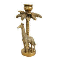 Artisanal Resin Giraffe Palm Candle Holder