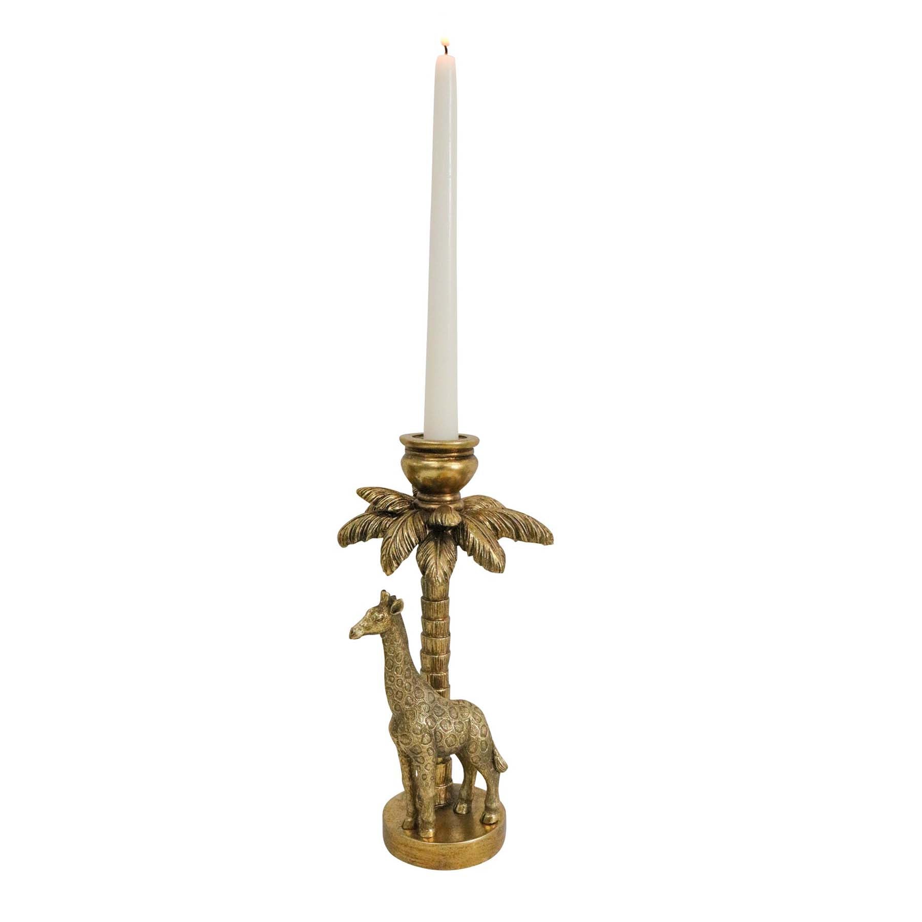 Artisanal Resin Giraffe Palm Candle Holder