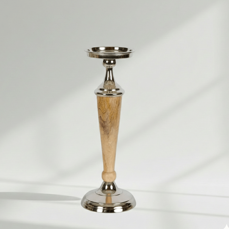 Atlas Modern Wood & Aluminium Candle Stickcandle holders,Clearance,Modern Candle Holder