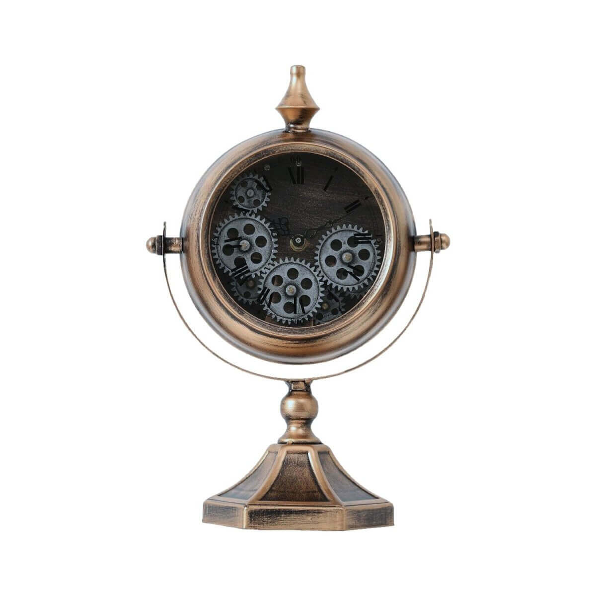 Atlas Rose Gold Gear Table Clock 38cm