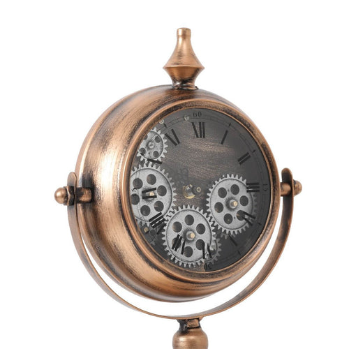 Atlas Rose Gold Gear Table Clock 38cm