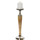 Atlas Tall Aluminium Wood Candle Stick