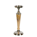 Atlas Wood & Silver Candle Holder Set