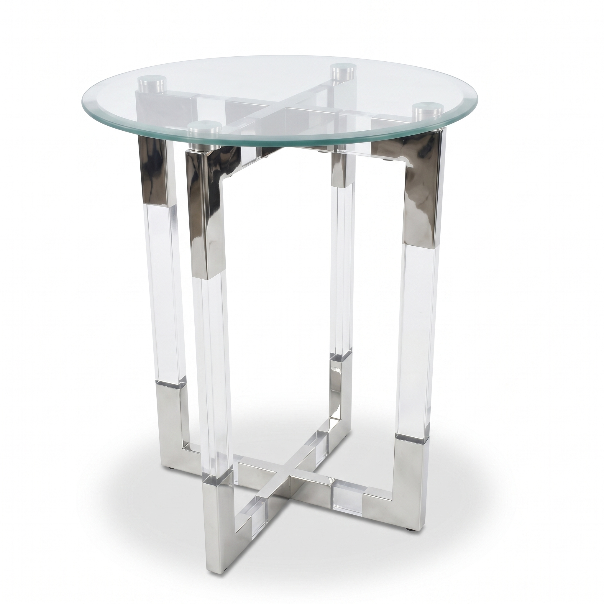 Aurelia Square Glass & Acrylic Side Table