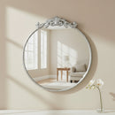 Baroque Silver Round Wall Mirror 60cm
