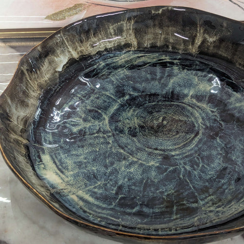 Belia Artisan Blue Stoneware Platter