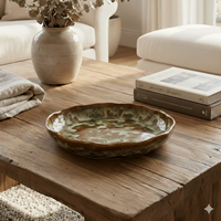 Belia Small Brown Stoneware Platter