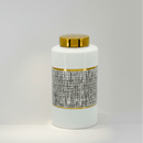 Black White Gold Mesh Porcelain Jar Large