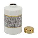Black White Gold Mesh Porcelain Jar Set