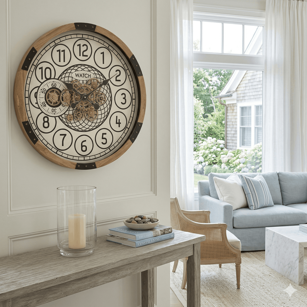 Bloomfield Wooden Gear Wall Clock 63.5cm