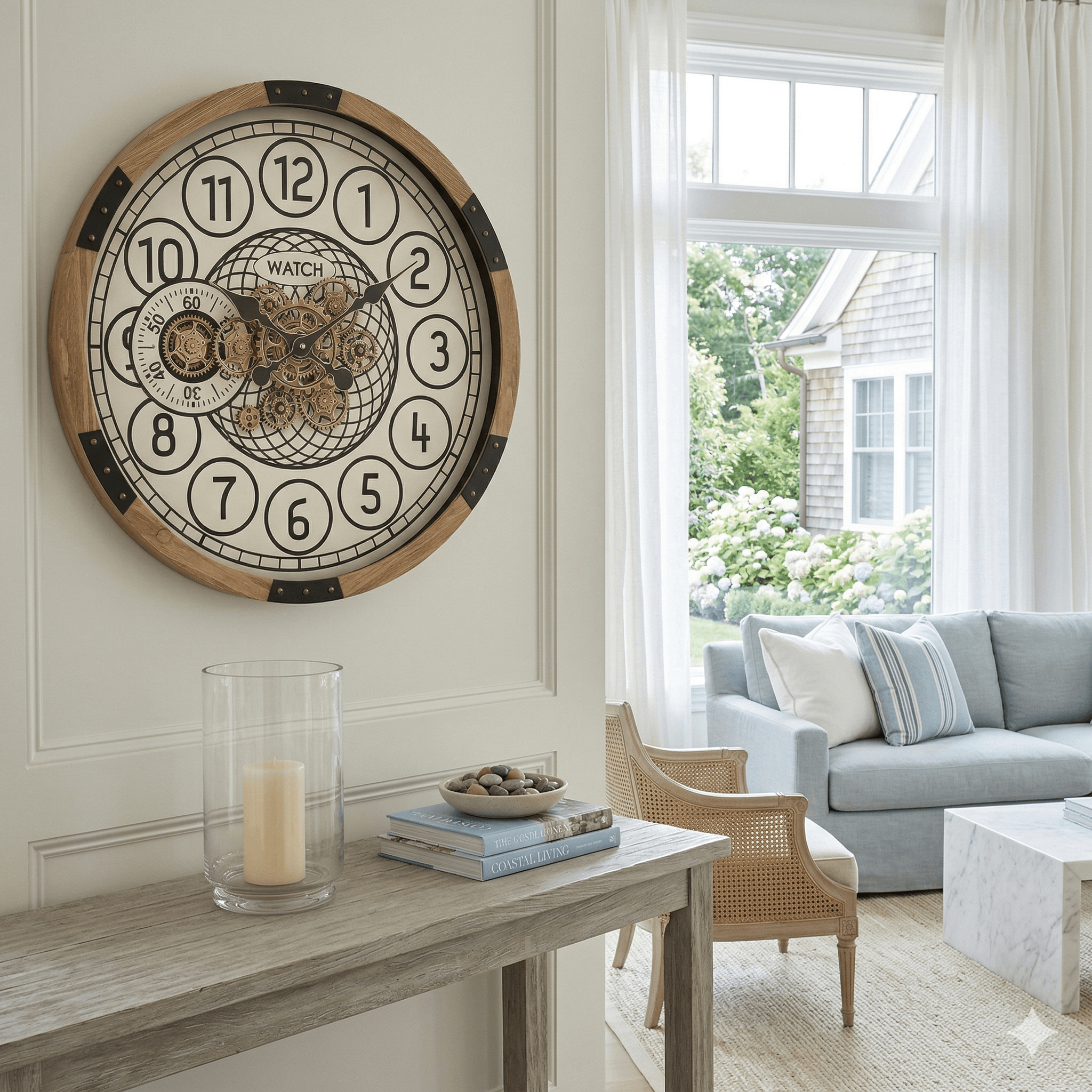 Bloomfield Wooden Gear Wall Clock 63.5cm