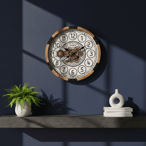 Bloomfield Wooden Gear Wall Clock 63.5cm