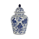 Blue White Sienne Floral Bird Ginger Jar