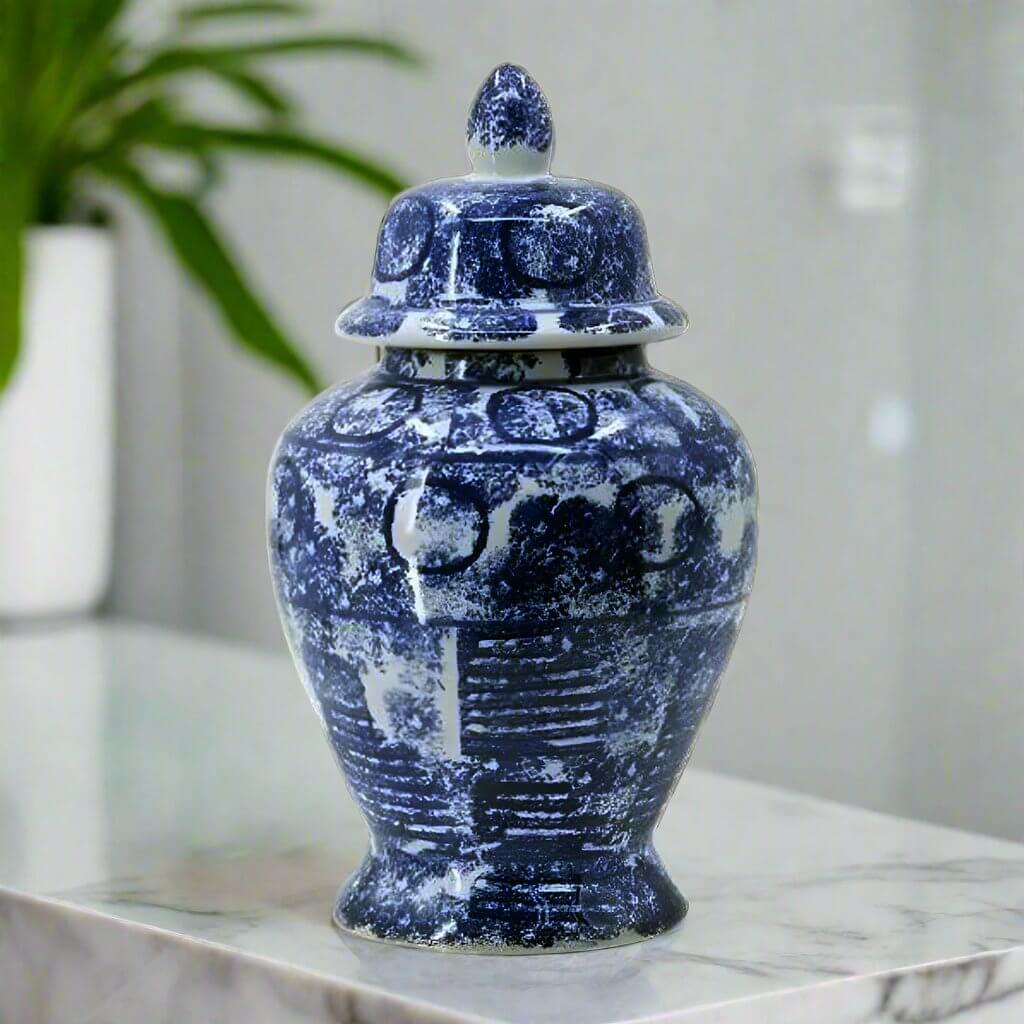 Blue White Vintage Ginger Jar