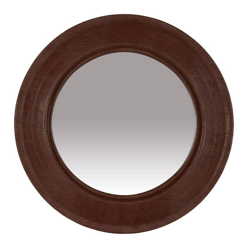 Bowie Coco Brown Round Wall Mirror 70cm