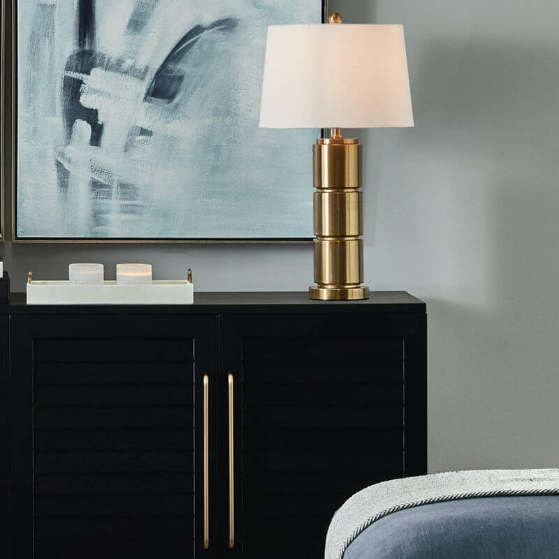 Brixton Brushed Gold Table Lamp 68cm
