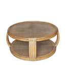 Cayman Rattan Glass Round Coffee Table 100cm