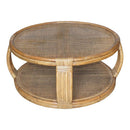 Cayman Rattan Glass Round Coffee Table 100cm