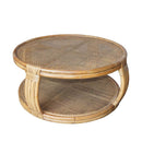 Cayman Rattan Glass Round Coffee Table 100cm