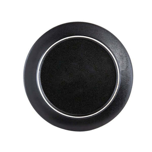 Ceramic Round Plate Wabi-Sabi Large Plate Black/Gold