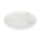 Ceramic Round Plate Wabi-Sabi Large Plate White/Gold
