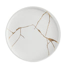 Ceramic Round Plate Wabi-Sabi Large Plate White/Gold