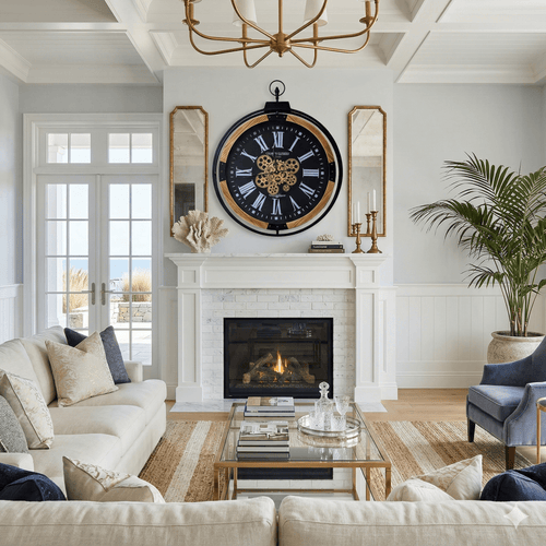 Champs Elysees Industrial Gear Wall Clock 74cm - Black