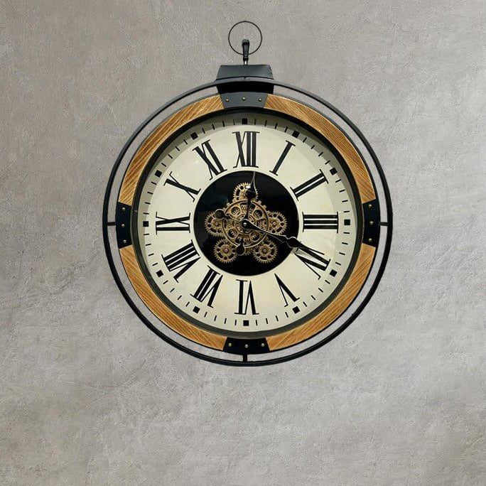 Champs Elysees White Gear Clock 74cm