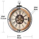 Champs Elysees White Gear Clock 74cm