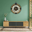 Champs Elysees White Gear Clock 74cm