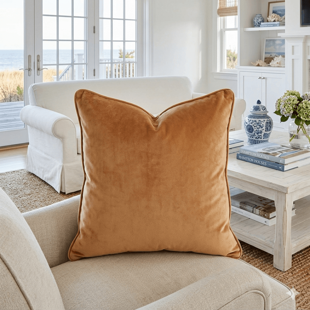 Chelsea Heavyweight Brown Velvet Cushion 50cm