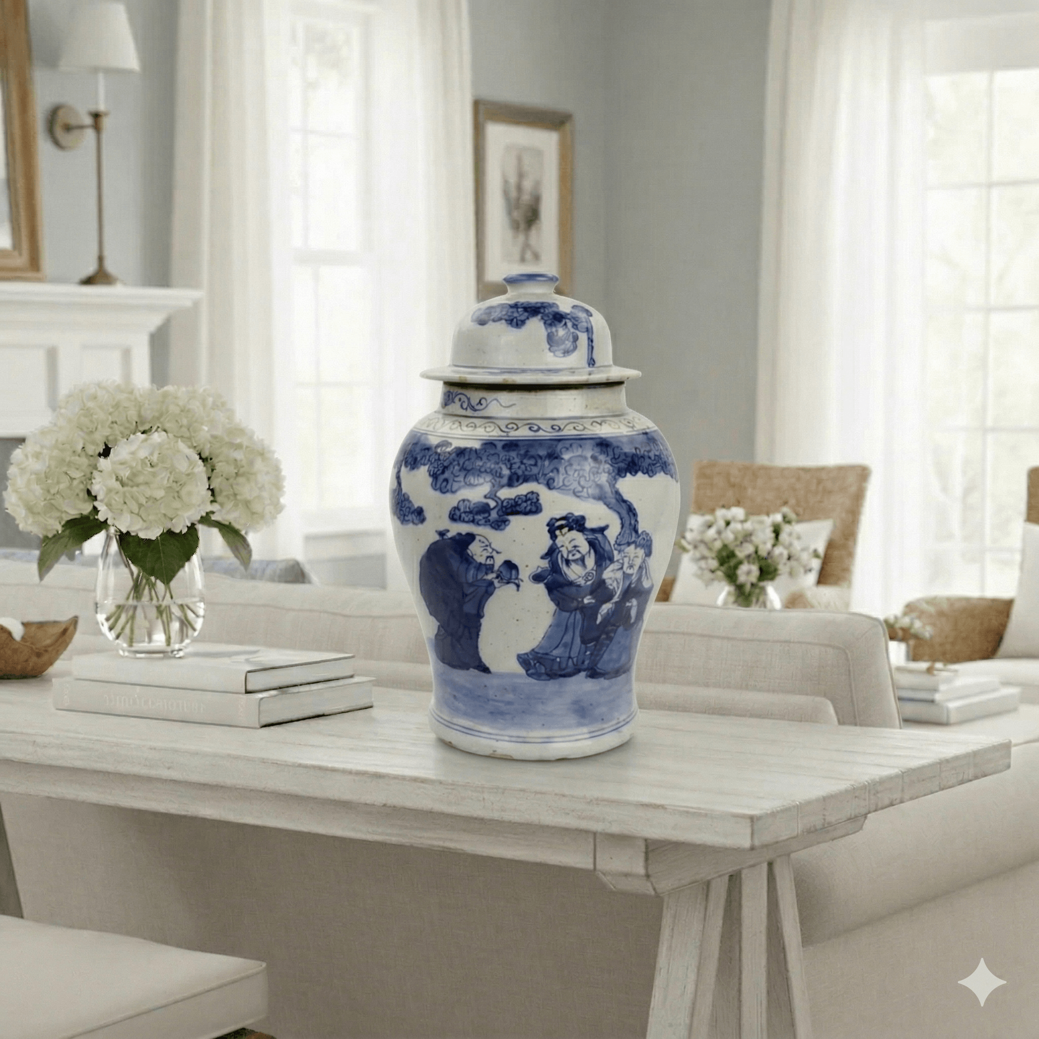 Chinese Blue White Porcelain Ginger Jar