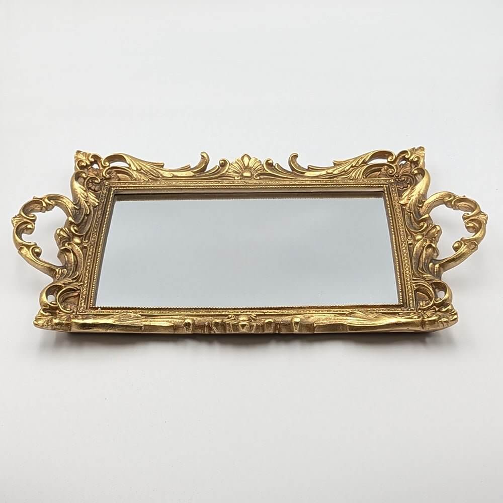 Classic Rectangular Gold Mirror Tray
