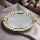 Classic Silver Round Mirror Vanity Tray