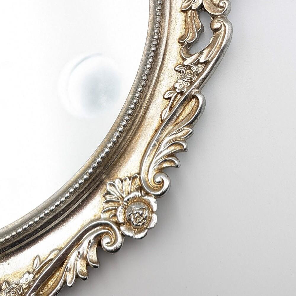 Classic Silver Round Mirror Vanity Tray