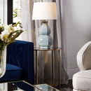 Cocktail Mirrored Side Table Antique Gold Finish