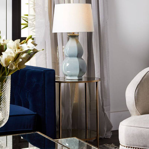 Cocktail Mirrored Side Table Antique Gold Finish