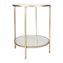 Cocktail Mirrored Side Table Antique Gold Finish