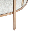 Cocktail Mirrored Side Table Antique Gold Finish