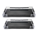Contemporary Black Glass Serving Tray Set